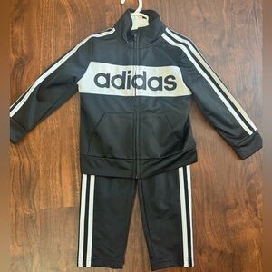 Adidas Black & White Kids Track Set